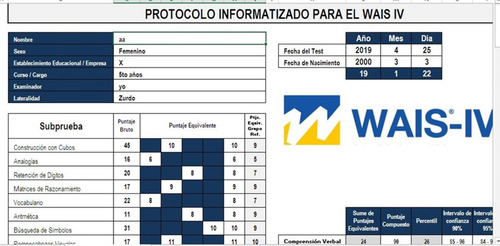 Inteligencia Wais Iv Soft Corrector 