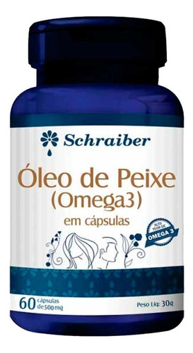 Omega 3 Schraiber 120 Cápsulas 1450mg Sabor Neutro