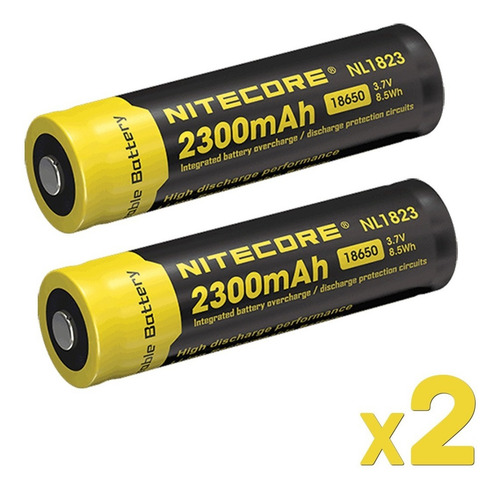 Imagen 1 de 7 de Baterias Nitecore X2 Recargable 18650 Nl1823 3.7v 2300mah