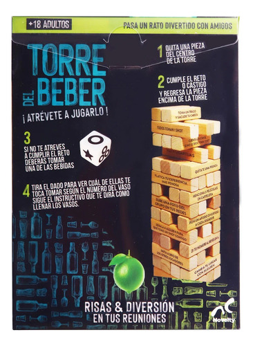 Juego De Mesa Para Fiestas Torre Beber Retos Incluye Shots