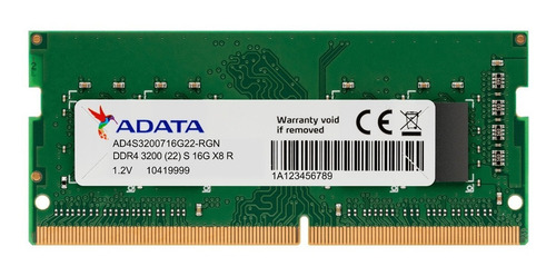 Imagen 4 de 6 de Memoria Notebook Sodimm Adata Premier 16gb Ddr4 3200 Mhz Cta