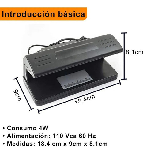 --de Lámpara De Luz Uv Detectora Billetes Falsos Y Linterna