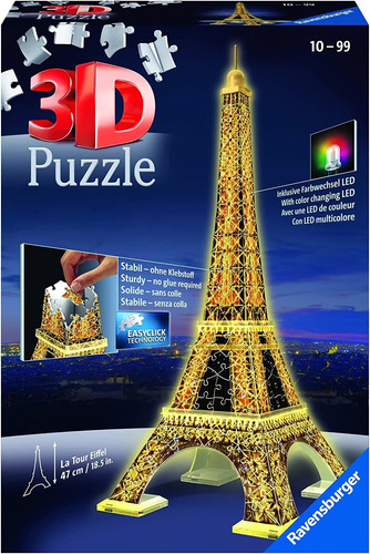 Ravensburger - 3d Puzzle Tour Eiffel Night Edition Con Luces