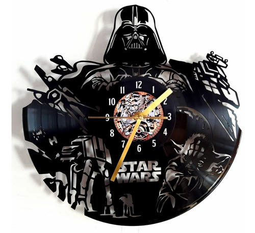 Reloj Disco Vinilo Star Wars Diseño Original Regalo