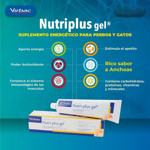Imagen 2 de 4 de Nutriplus Gel Virbac Suplemento Energético Perros Y Gatos