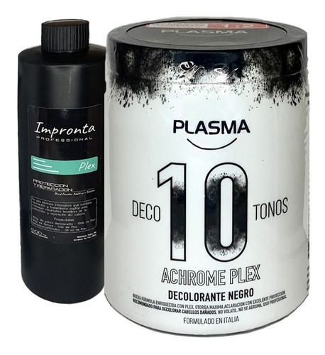 Polvo Decolorante Plex Aclara 10 Tonos 500g + Plex 500 Ml