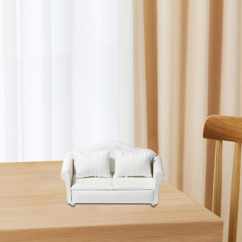 2 X 1/12 Sofá De Madera Amor Asiento Casa De Muñecas