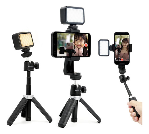 Kit Accesorios Luz Video Led Bicolor Con Trípode Y Clip