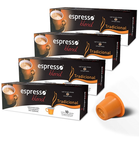Kit Cápsula Compatíveis Nespresso Espresso Blend Tradicional