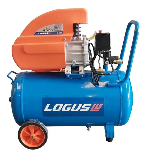 Imagen 1 de 2 de Compresor de aire eléctrico portátil Logus CL-2550 monofásico 50L 2.5hp 220V 50Hz azul
