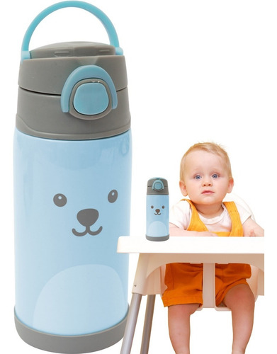 Imagem 1 de 8 de Garrafa Térmica Infantil Criança P/ Água Suco Inox Envio 24h