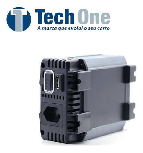 Inversor De Voltagem 400w 12v Para 110v Techone Usb E Tomada