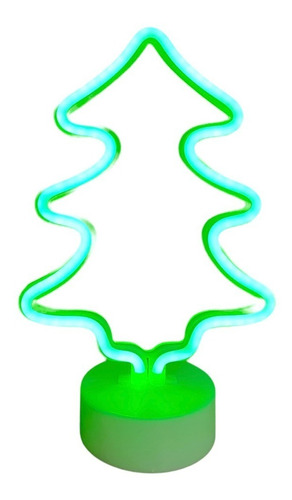 Letrero Luminoso Neon Pino Verde Decorativo Con Base