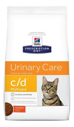 Imagen 1 de 1 de Alimento Hill's Prescription Diet Urinary Care c/d para gato adulto sabor pollo en bolsa de 1.8kg