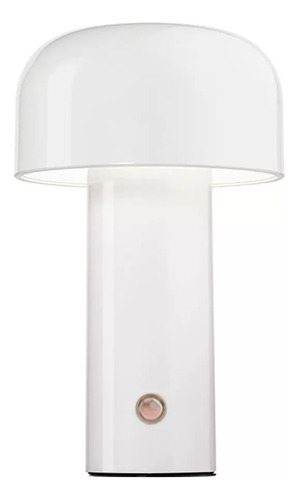 Lampara Velador Led Hongo Tick Recargable Usb Tactil Dimmer Mushroom Inalambrica Color: Blanco