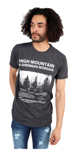 Imagen 1 de 5 de Playera Estampada Hombre Manga Corta High Mountain