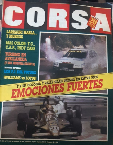Revista Corsa Parabrisas N1067 Diciembre 1986 Para Colección