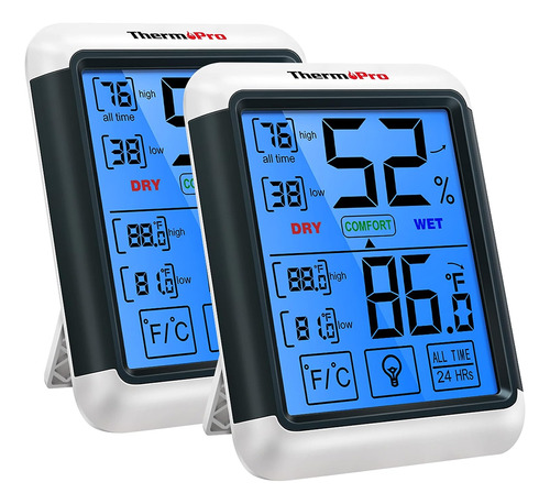 Termómetro Digital Thermopro Tp55 De 2 Piezas Para Interiore