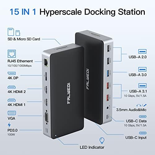 Estación De Acoplamiento Usb C Para Computadora Portátil, Ba