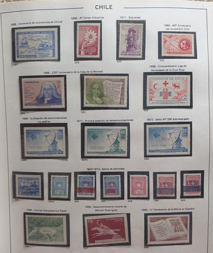 Ch327 Chile Varias Series Completas Años 1968-71 Mint
