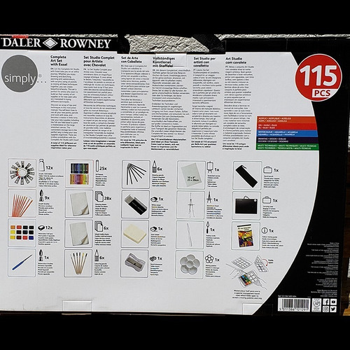 Imagen 2 de 3 de Set Completo De Arte Con Caballete 115 Daler Rowney