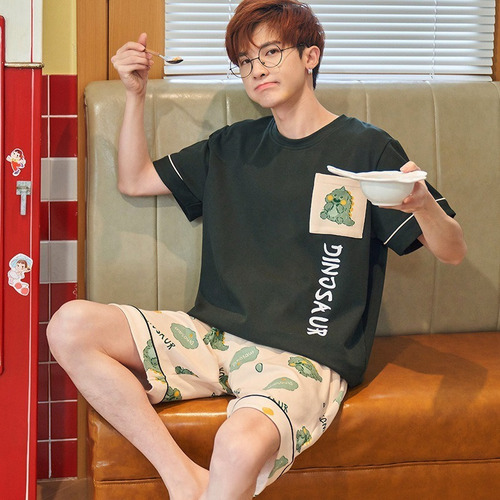 Pijama Coreano Lindo Dinosaurio Estampado Hombre Verano