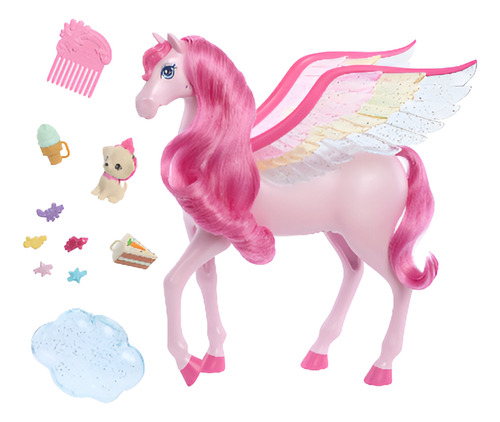 Barbie A Touch Of Magic Set Juego Pegaso Rosa Con Perrito Ma