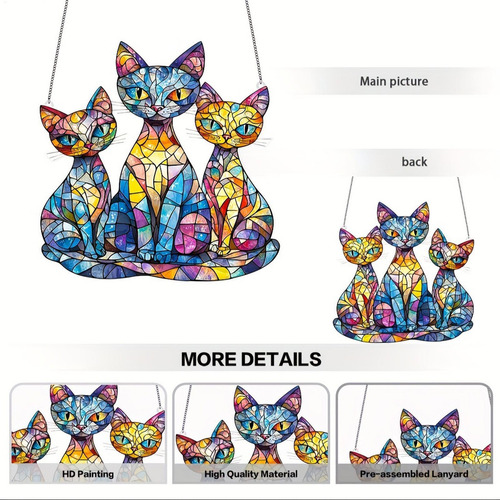 Para Ventana Interior Para Gatos Colgante De Coche Acrílico