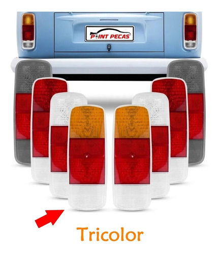 Par Lente Da Lanterna Traseira Kombi Clipper 1976 A 2012