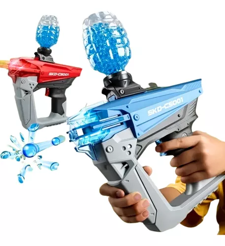 2 Armas Skd Blaster Bolhas Gel Brinquedo Eletrica
