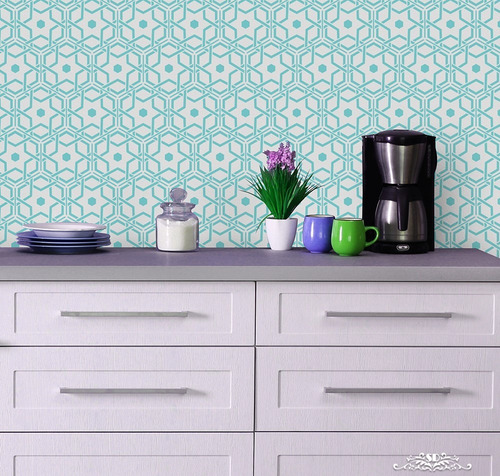 Imagen 4 de 6 de Stencil Set Mosaicos Hexágo Plantilla Decorativa Para Pintar