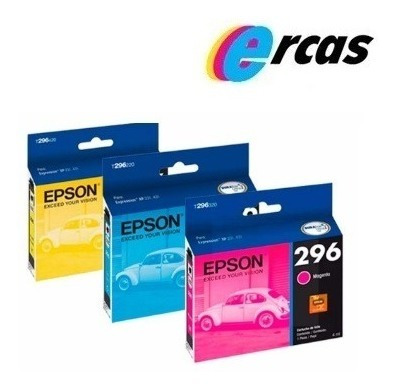 Combo Cartuchos Epson 296 Colores Originales Xp-231 Xp-431