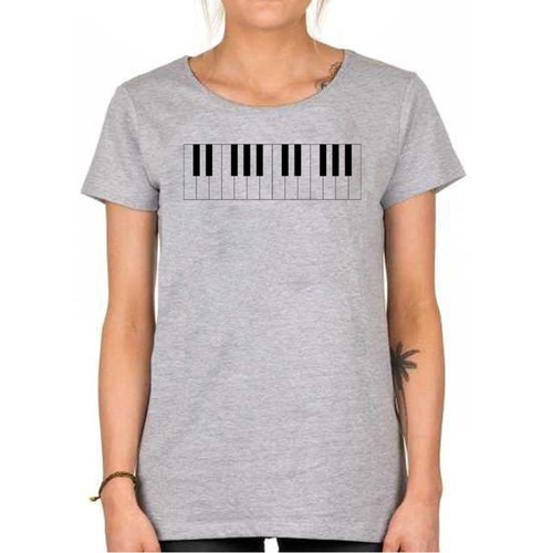 Remera De Mujer Piano Teclado Organo Musica Instrumento M12