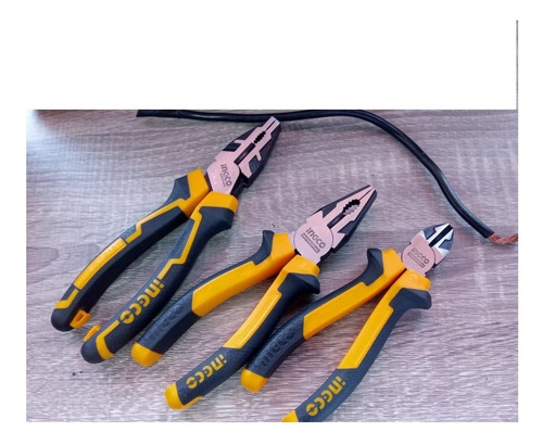 Imagen 6 de 7 de Pinzas Set 3 Pzs, Calidad Industrial, Uso Rudo Ingco