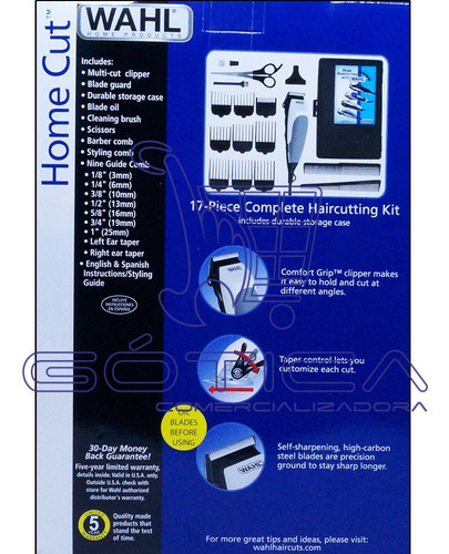 Maquina Peluquería Wahl Home Cut Combo 17 Piezas 9243-1701