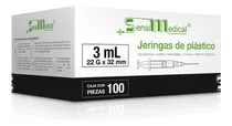 Comprar 200 Jeringas De Plástico 3ml Negra, Con Aguja, (22gx32mm)