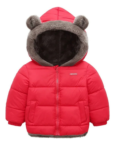 Chaquetas D Invierno Con Capucha Plumón De Felpa Niños Niña