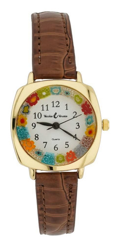 Reloj De Cristal De Murano Glassofvenice Con Adorno Millefio