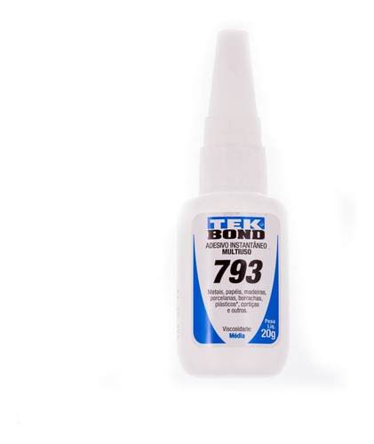 Imagem 2 de 5 de Cola Instantânea Tekbond Secagem Rápida 793 20g Multiuso