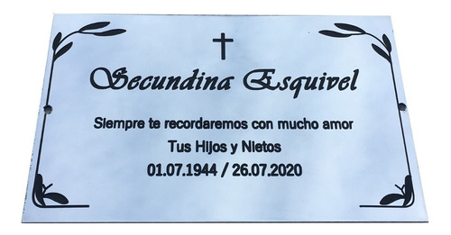 Imagen 7 de 10 de Placa Grabada En Metal Bronce, Homenaje, Recordatoria. 15x10