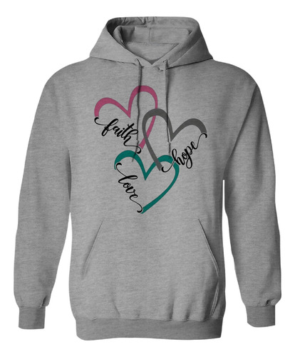 Sudadera Con Capucha Corazones Amor Esperanza Y Fe