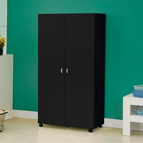 Armário Multiuso Ditália 2 Portas Com Rodízios Ar-70 Preto Menor preço em Armário Multiuso Ditália 2 Portas Com Rodízios Ar-70 Preto