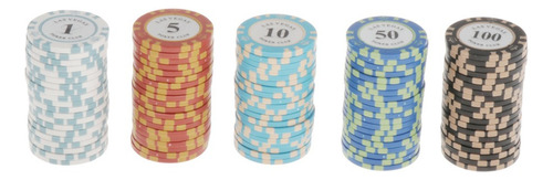 100 Pedazos Fichas De Póker De Plástico Póquer Chips