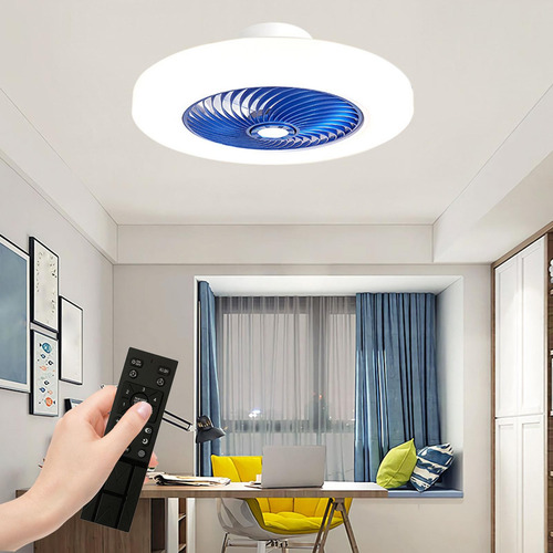 Ventilador De Techo Con Luces Lámpara De Ventilador Azul