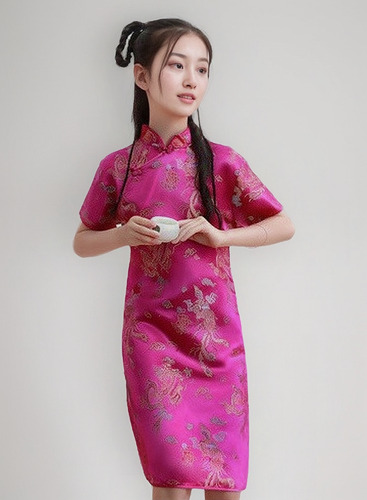 Vestido Cheongsam De Verano De Estilo Chino Para Niñas