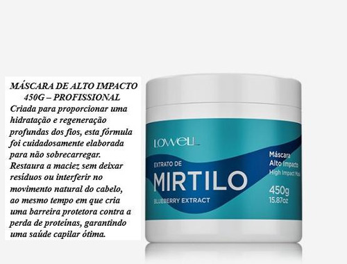 Kit Lowell Extrato Mirtilo Profissional 3x1 Shamp-cond-masc