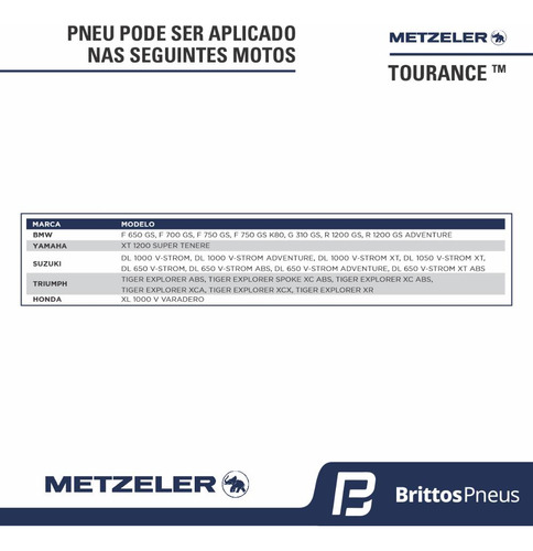 Kit 2 Pneus Metzeler Tourance 110/80-19 59h + 140/80r17 69h