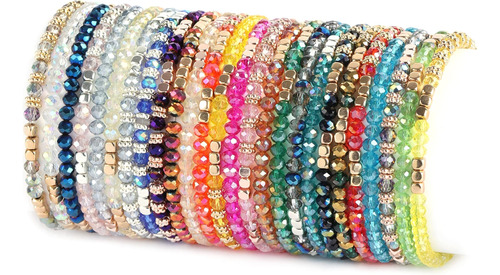 Mozaka 26 Pulseras Bohemias Con Cuentas Para Mujer, Colorida