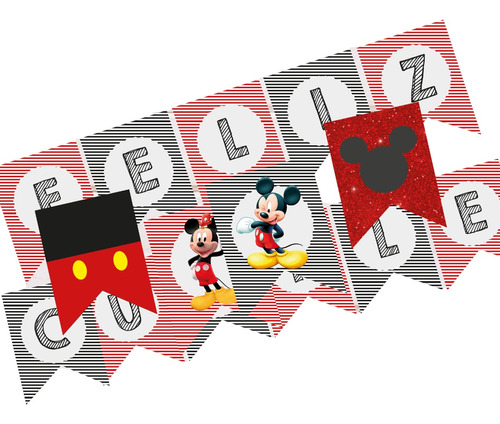 Banderines Cumpleaños Mickey Imprimible Pdf Deco