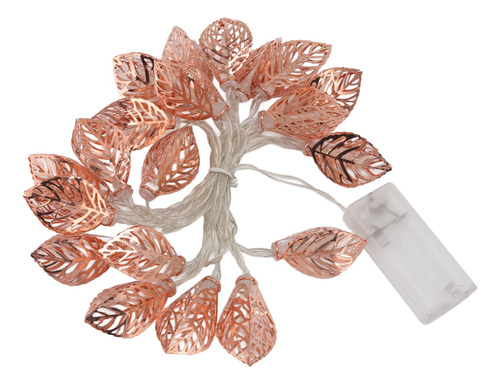 Guirnalda De Luces Led De Oro Rosa, 20 Led, Batería Impermea